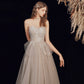 Cute tulle sequins long prom dress evening dress  10189