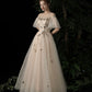 Cute tulle sequins long prom dress evening dress  10196