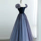 Cute tulle long prom dress A line evening gown  10164