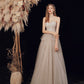 Cute tulle sequins long prom dress evening dress  10189