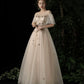 Cute tulle sequins long prom dress evening dress  10196