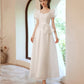 White tulle tea length prom dress white evening dress  10143