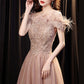 Cute tulle lace long prom dress A line evening gown  10165