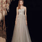 Cute tulle sequins long prom dress evening dress  10189