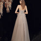 Cute tulle sequins long prom dress evening dress  10189