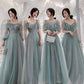 Cute tulle long A ine prom dress evening gown  10137