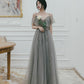 Cute tulle long A ine prom dress evening gown  10136