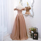 Cute satin long A line prom dress evening gown  10072