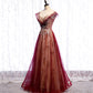 Stylish tulle sequins long prom dress evening gown  10003