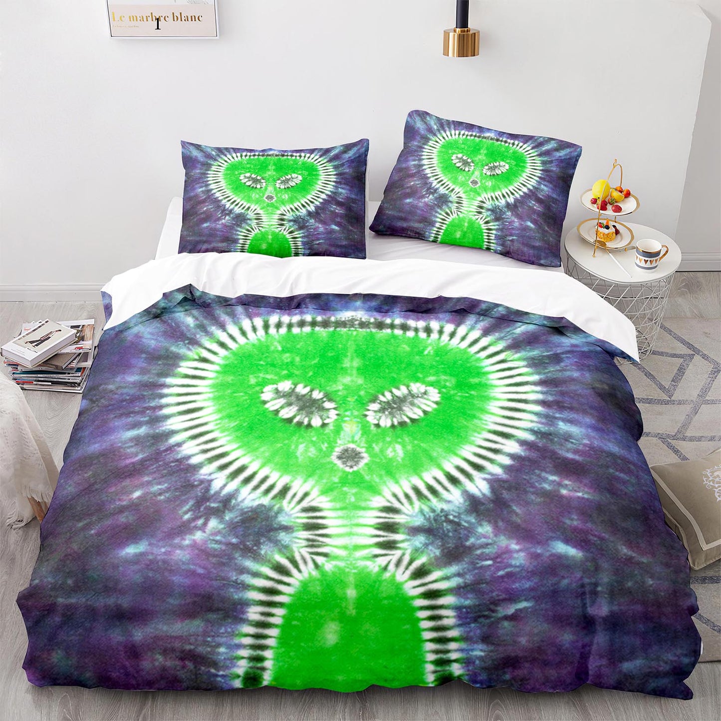 Parure de lit avec housse de couette et taies d'oreiller pour adolescents et adultes, taille King size, WXR1004