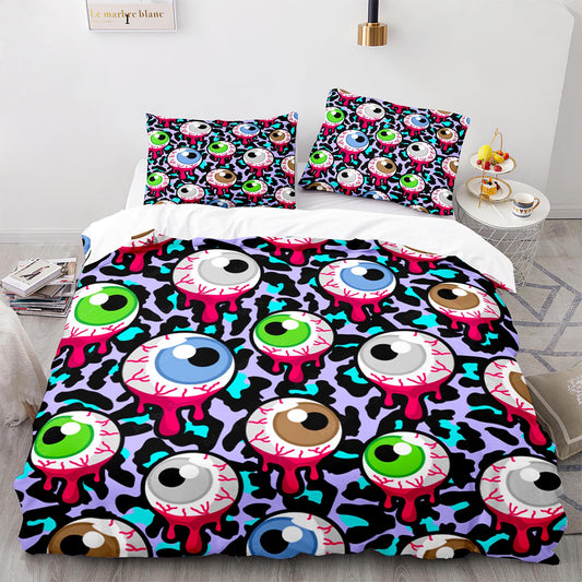 Parure de lit avec housse de couette et taies d'oreiller pour adolescents et adultes, taille King size, WXR1006