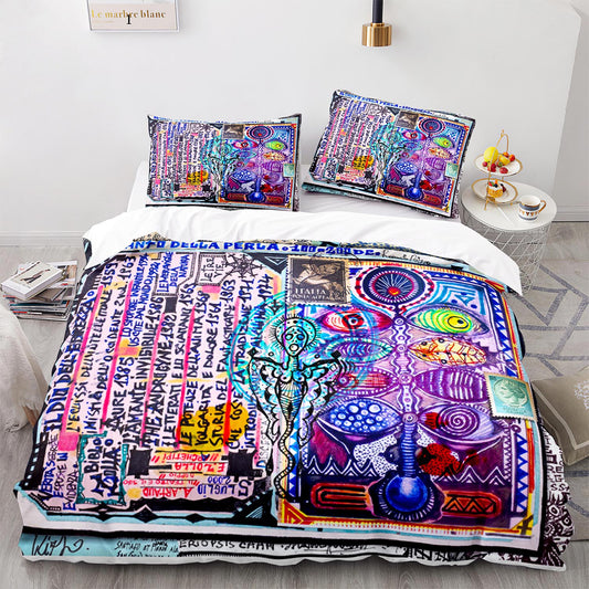 Parure de lit avec housse de couette et taies d'oreiller pour adolescents et adultes, taille King size, WXR1008