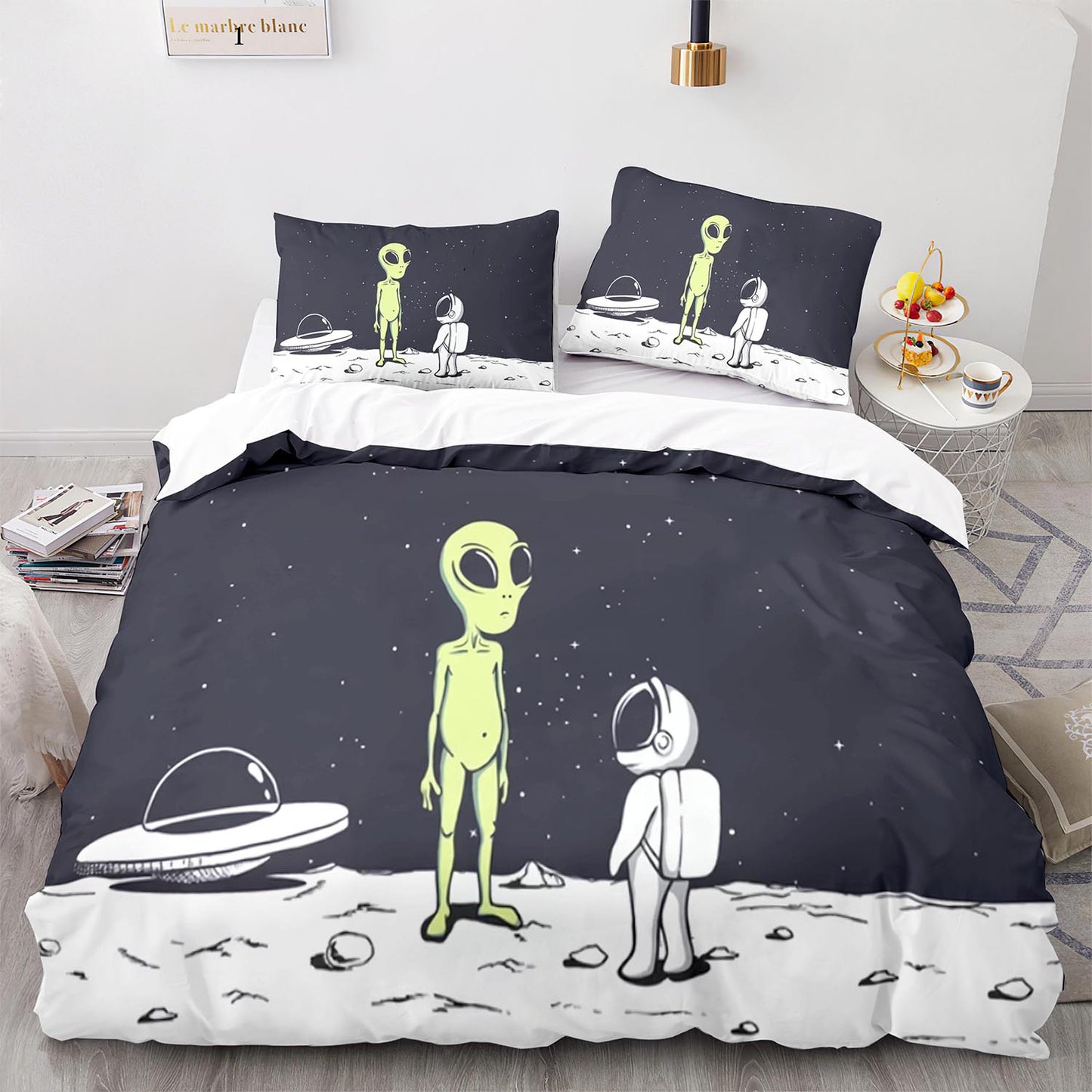 Parure de lit avec housse de couette et taies d'oreiller pour adolescents et adultes, taille King size, WXR1012
