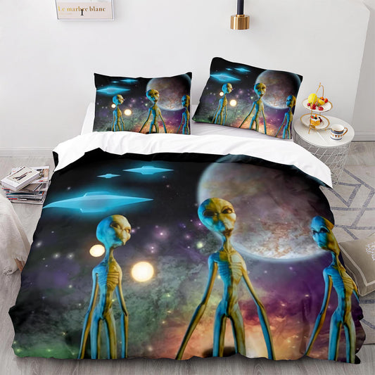 Parure de lit avec housse de couette et taies d'oreiller pour adolescents et adultes, taille King size, WXR1014