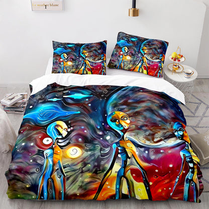 Parure de lit avec housse de couette et taies d'oreiller pour adolescents et adultes, taille King size, WXR1022