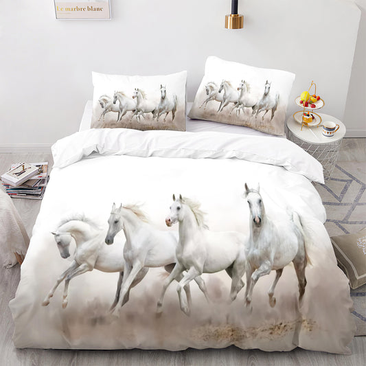 Parure de lit avec housse de couette et taies d'oreiller pour adolescents et adultes, taille King size, M1023