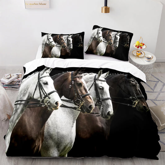 Parure de lit avec housse de couette et taies d'oreiller pour adolescents et adultes, taille King size, M1024