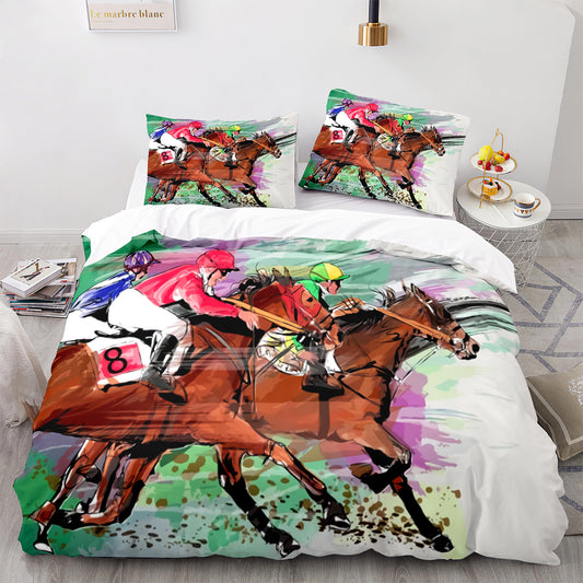 Parure de lit avec housse de couette et taies d'oreiller pour adolescents et adultes, taille King size, M1026
