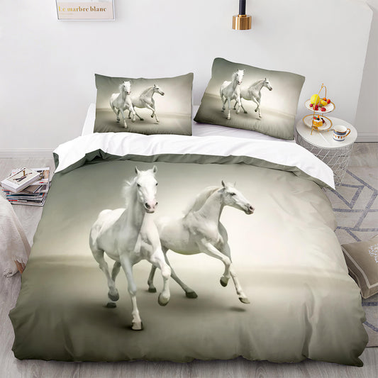 Parure de lit avec housse de couette et taies d'oreiller pour adolescents et adultes, taille King size, M1030