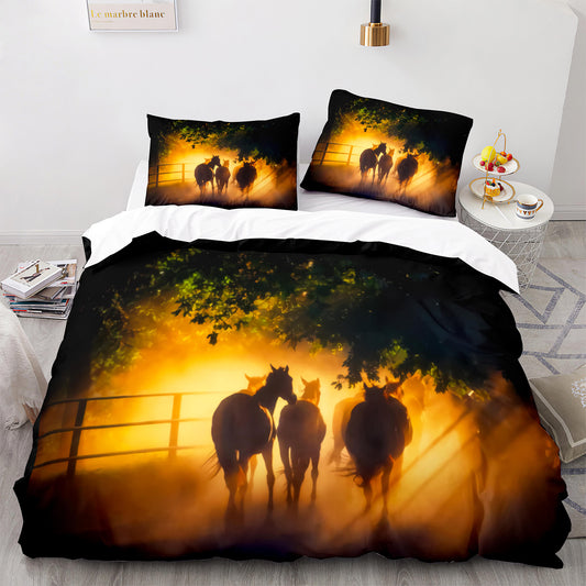 Parure de lit avec housse de couette et taies d'oreiller pour adolescents et adultes, taille King size, M1031