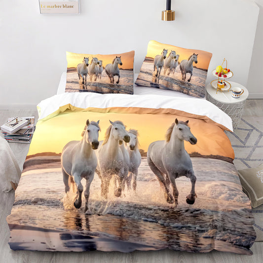 Parure de lit avec housse de couette et taies d'oreiller pour adolescents et adultes, taille King size, M1034