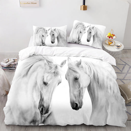 Parure de lit avec housse de couette et taies d'oreiller pour adolescents et adultes, taille King size, M1036