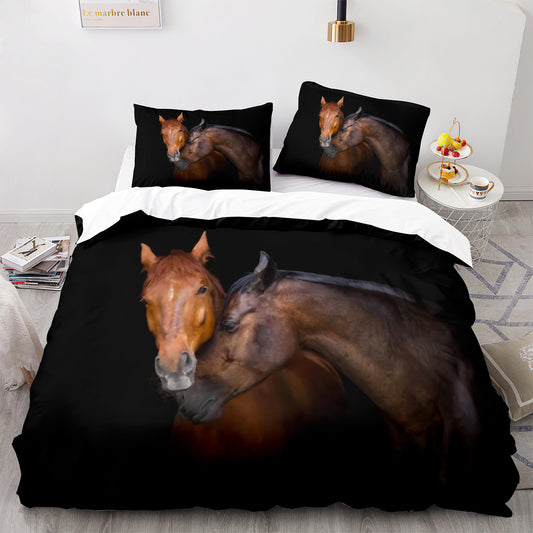 Parure de lit avec housse de couette et taies d'oreiller pour adolescents et adultes, taille King size, M1037