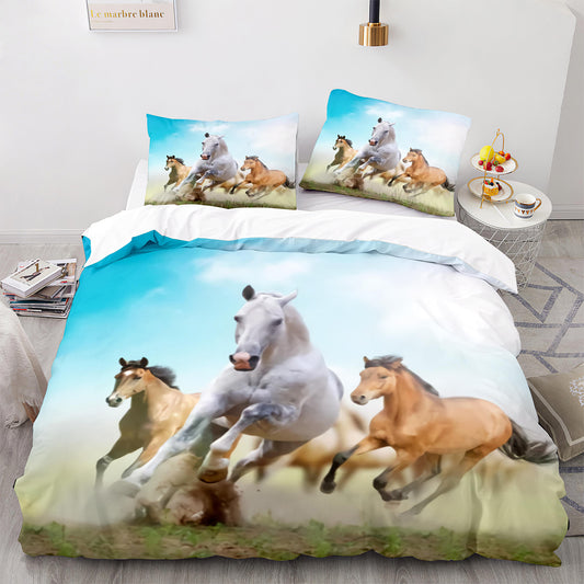 Parure de lit avec housse de couette et taies d'oreiller pour adolescents et adultes, taille King size, M1045