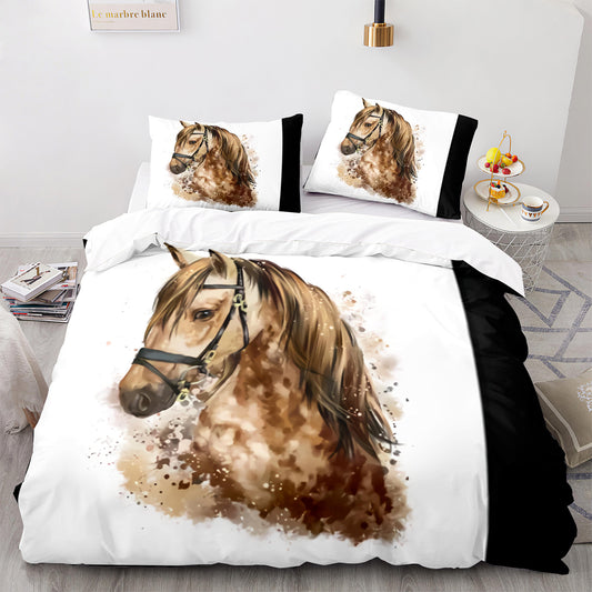 Parure de lit avec housse de couette et taies d'oreiller pour adolescents et adultes, taille King size, M1048