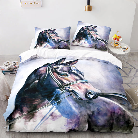 Parure de lit avec housse de couette et taies d'oreiller pour adolescents et adultes, taille King size, M1054