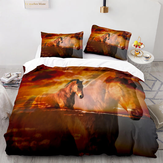Parure de lit avec housse de couette et taies d'oreiller pour adolescents et adultes, taille King size, M1058