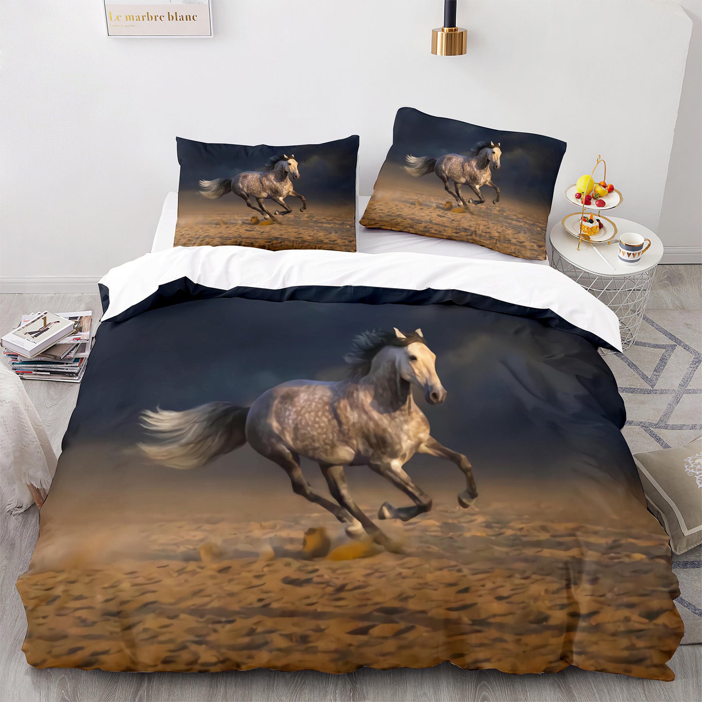 Parure de lit avec housse de couette et taies d'oreiller pour adolescents et adultes, taille King size, M1066