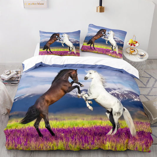 Parure de lit avec housse de couette et taies d'oreiller pour adolescents et adultes, taille King size, M1068