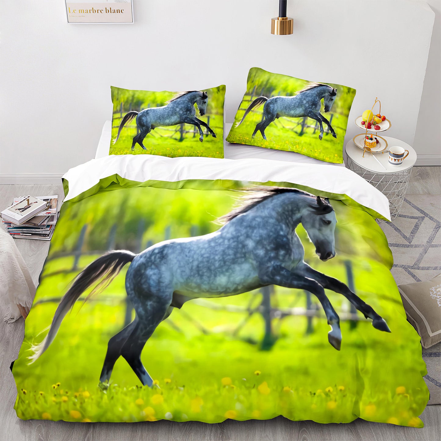 Parure de lit avec housse de couette et taies d'oreiller pour adolescents et adultes, taille King size, M1069