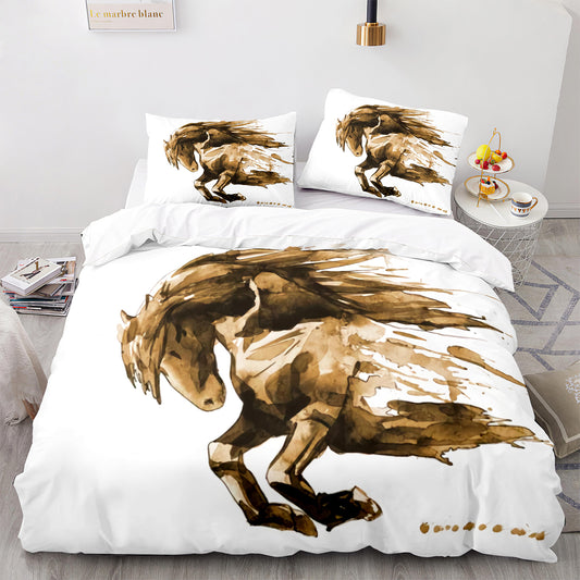Parure de lit avec housse de couette et taies d'oreiller pour adolescents et adultes, taille King size, M1070