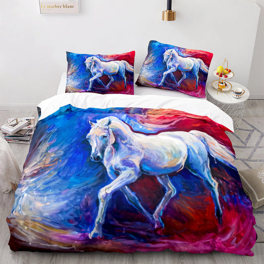 Parure de lit avec housse de couette et taies d'oreiller pour adolescents et adultes, taille King size, M1074