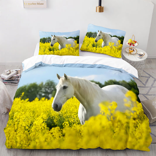 Parure de lit avec housse de couette et taies d'oreiller pour adolescents et adultes, taille King size, M1076
