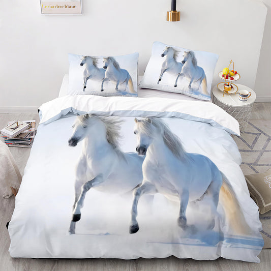 Parure de lit avec housse de couette et taies d'oreiller pour adolescents et adultes, taille King size, M1077