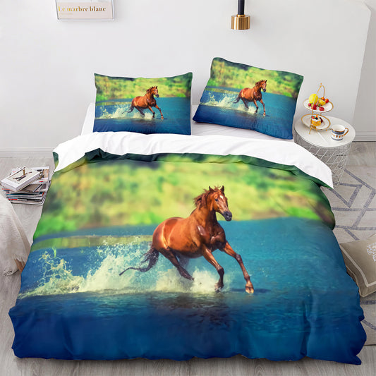 Parure de lit avec housse de couette et taies d'oreiller pour adolescents et adultes, taille King size, M1080