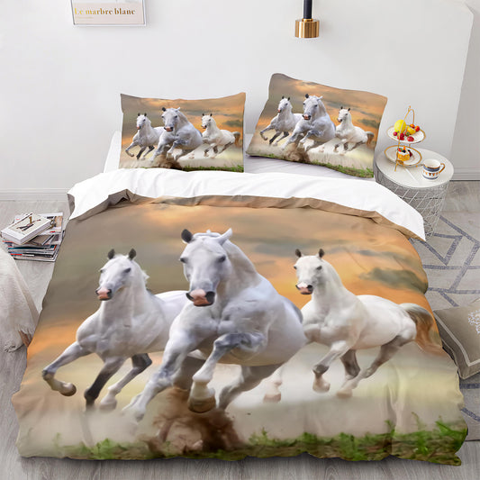 Parure de lit avec housse de couette et taies d'oreiller pour adolescents et adultes, taille King size, M1083