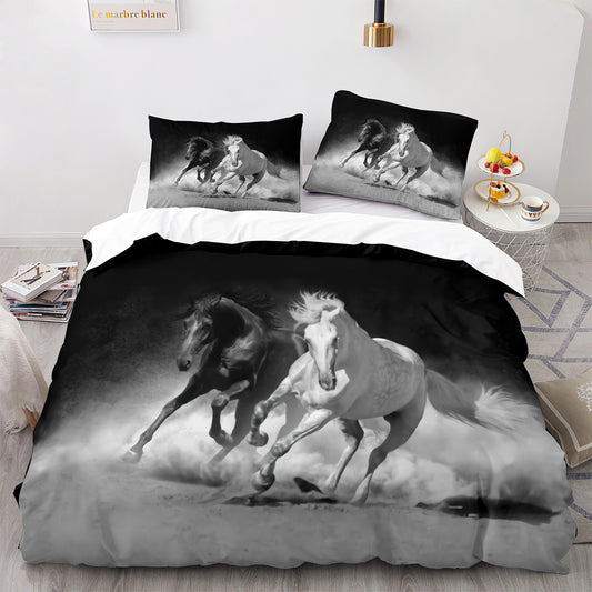 Parure de lit avec housse de couette et taies d'oreiller pour adolescents et adultes, taille King size, M1084