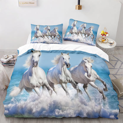 Parure de lit avec housse de couette et taies d'oreiller pour adolescents et adultes, taille King size, M1088