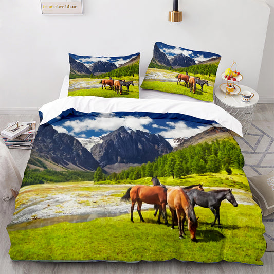 Parure de lit avec housse de couette et taies d'oreiller pour adolescents et adultes, taille King size, M1090