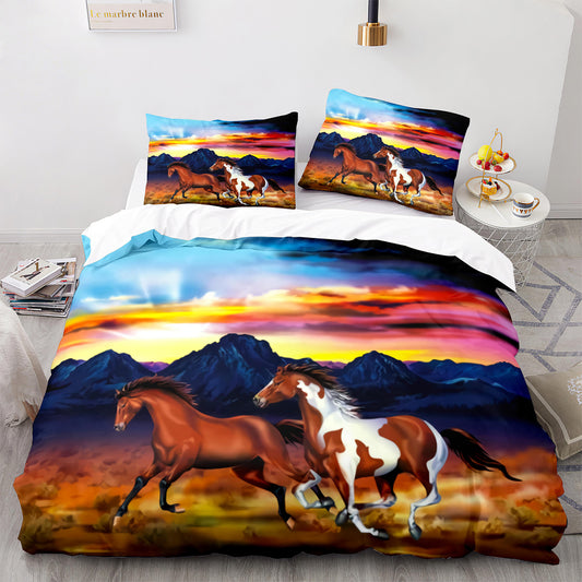 Parure de lit avec housse de couette et taies d'oreiller pour adolescents et adultes, taille King size, M1092