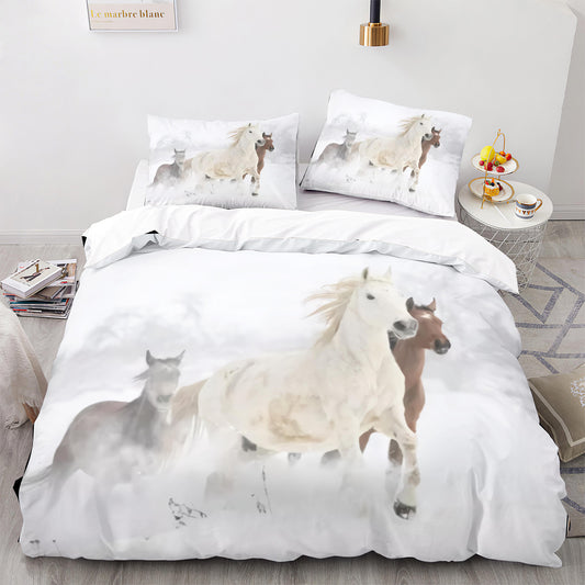 Parure de lit avec housse de couette et taies d'oreiller pour adolescents et adultes, taille King size, M1098