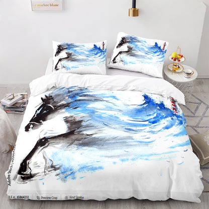 Parure de lit avec housse de couette et taies d'oreiller pour adolescents et adultes, taille King size, M1099
