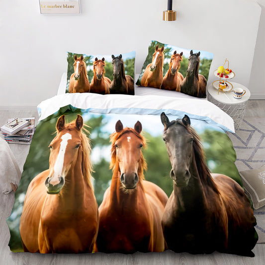 Parure de lit avec housse de couette et taies d'oreiller pour adolescents et adultes, taille King size, M1103