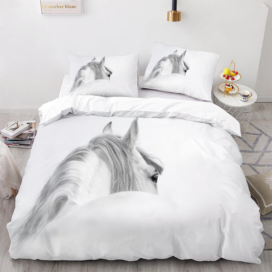 Parure de lit avec housse de couette et taies d'oreiller pour adolescents et adultes, taille King size, M1104