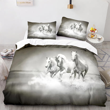 Parure de lit avec housse de couette et taies d'oreiller pour adolescents et adultes, taille King size, M1108