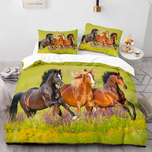 Parure de lit avec housse de couette et taies d'oreiller pour adolescents et adultes, taille King size, M1110